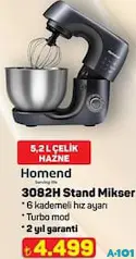 HOMEND 3082H STAND MİKSER 5,2 L HOMEND 3082H STAND MİKSER 5,2 L